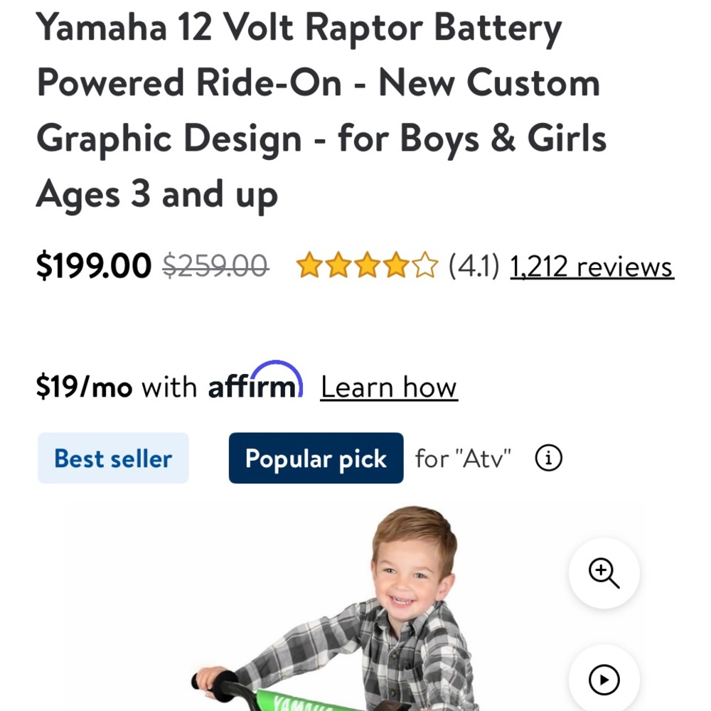 Yamaha 12 Volt Raptor Battery Powered Ride-On - New Custom Graphic Design -new
